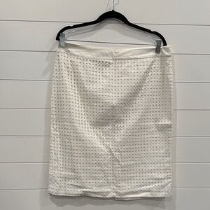 Talbots White Textured Pencil Skirt